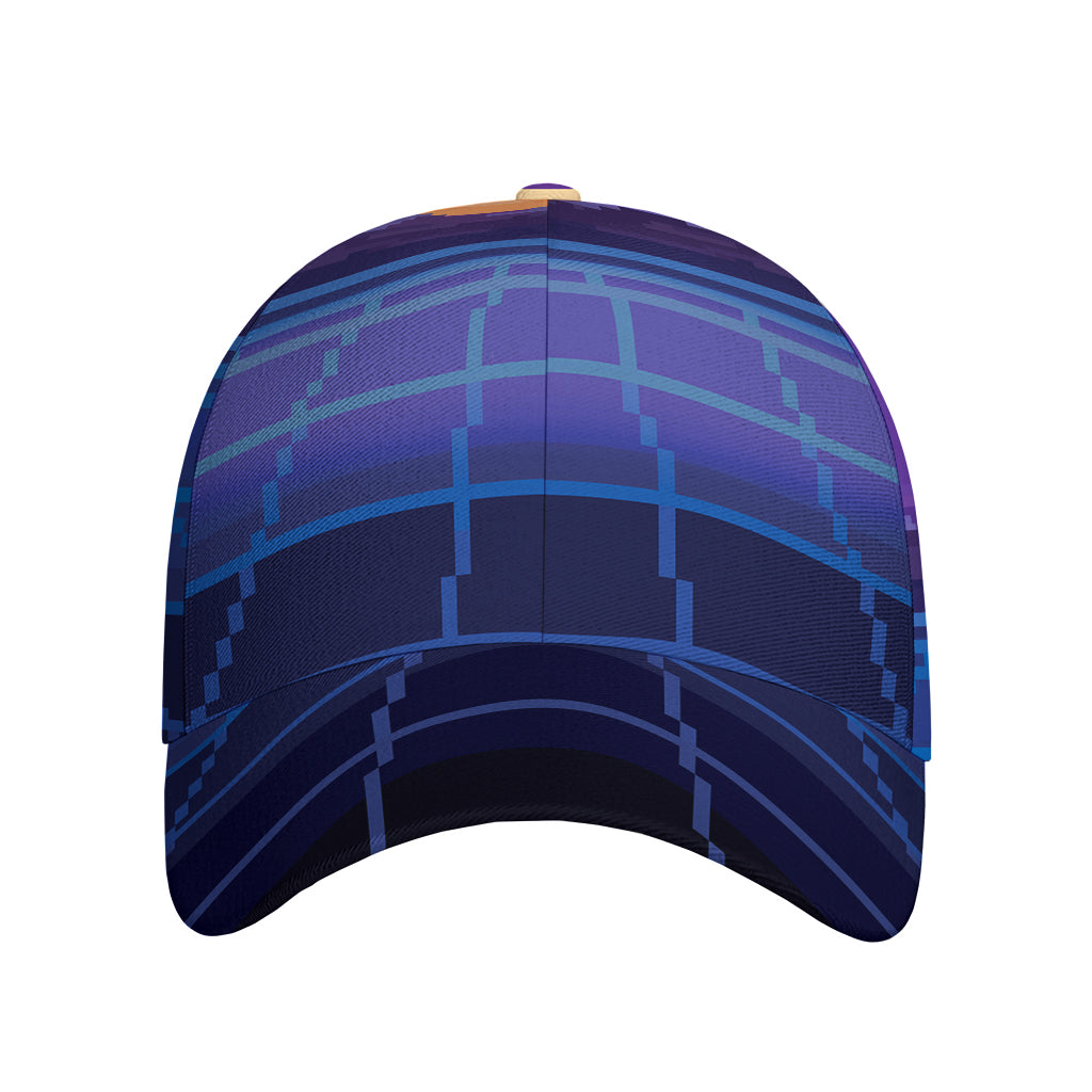 8-Bit Pixel Digital Landscape Print Baseball Cap