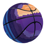 8-Bit Pixel Digital Landscape Print Basketball
