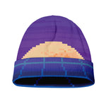 8-Bit Pixel Digital Landscape Print Beanie