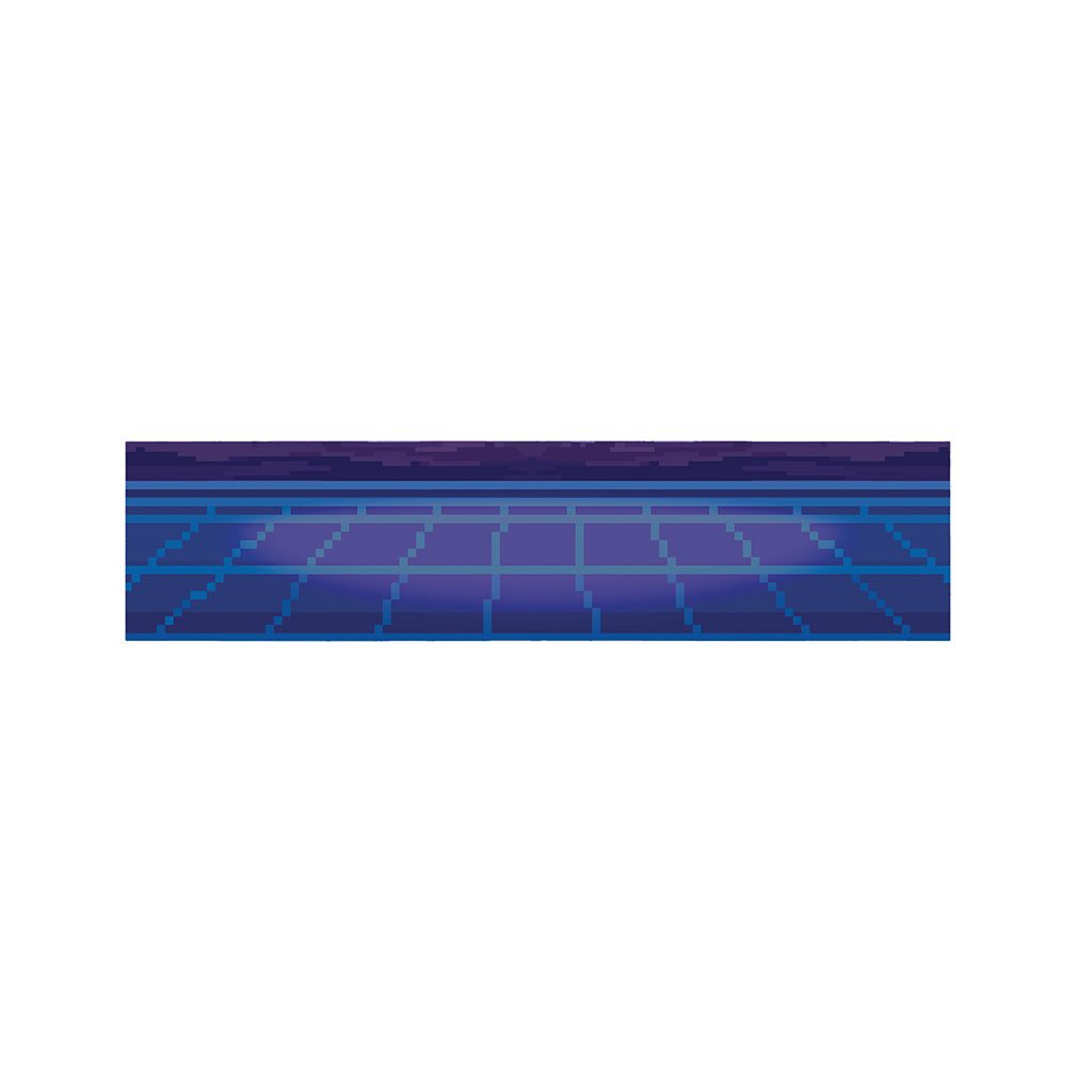 8-Bit Pixel Digital Landscape Print Bed Runner