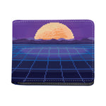 8-Bit Pixel Digital Landscape Print Bifold Wallet