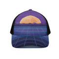 8-Bit Pixel Digital Landscape Print Black Mesh Trucker Hat