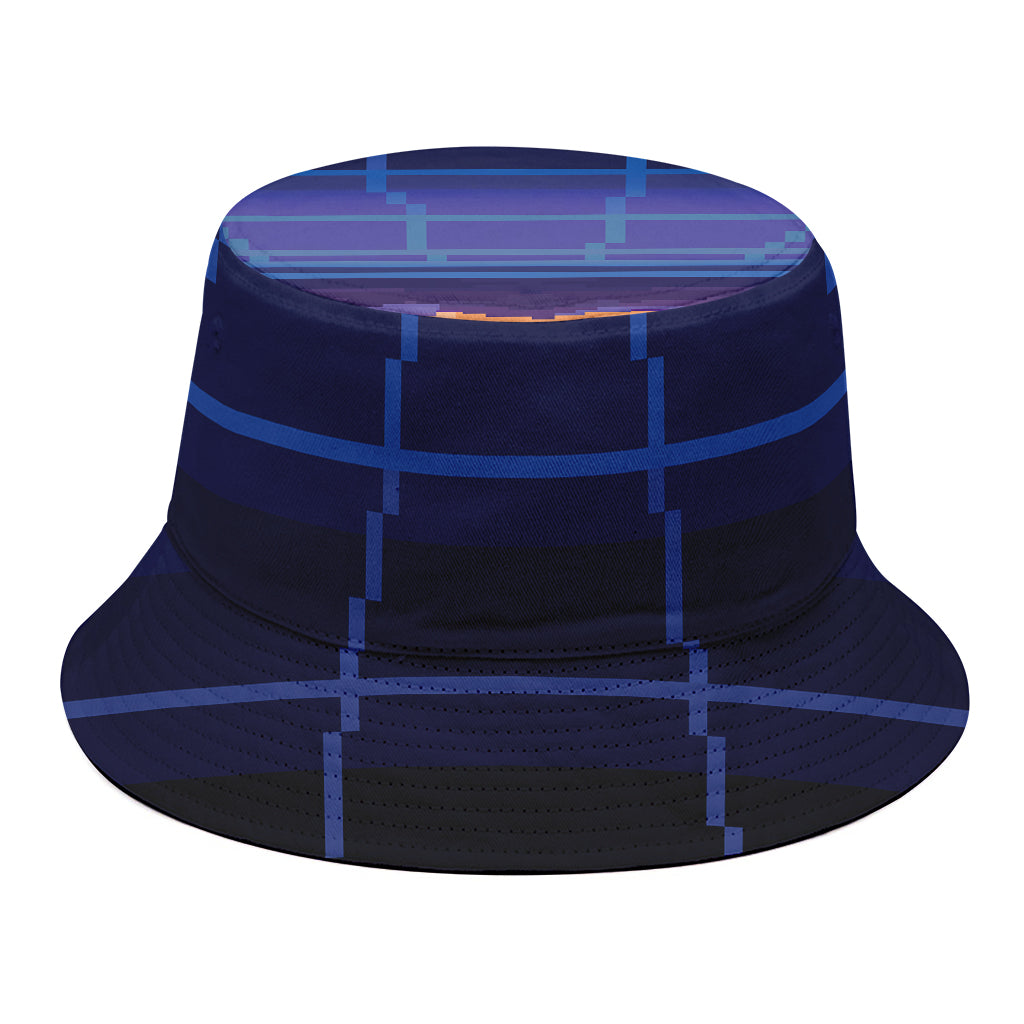 8-Bit Pixel Digital Landscape Print Bucket Hat