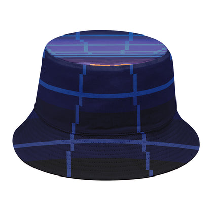 8-Bit Pixel Digital Landscape Print Bucket Hat