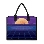 8-Bit Pixel Digital Landscape Print Canvas Tote Bag