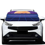 8-Bit Pixel Digital Landscape Print Car Windshield Snow Cover