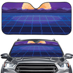 8-Bit Pixel Digital Landscape Print Car Windshield Sun Shade