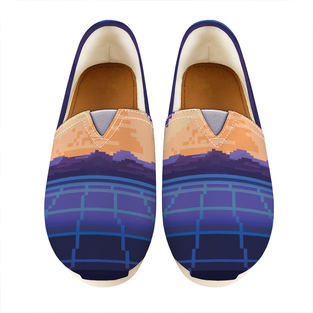 8-Bit Pixel Digital Landscape Print Casual Shoes