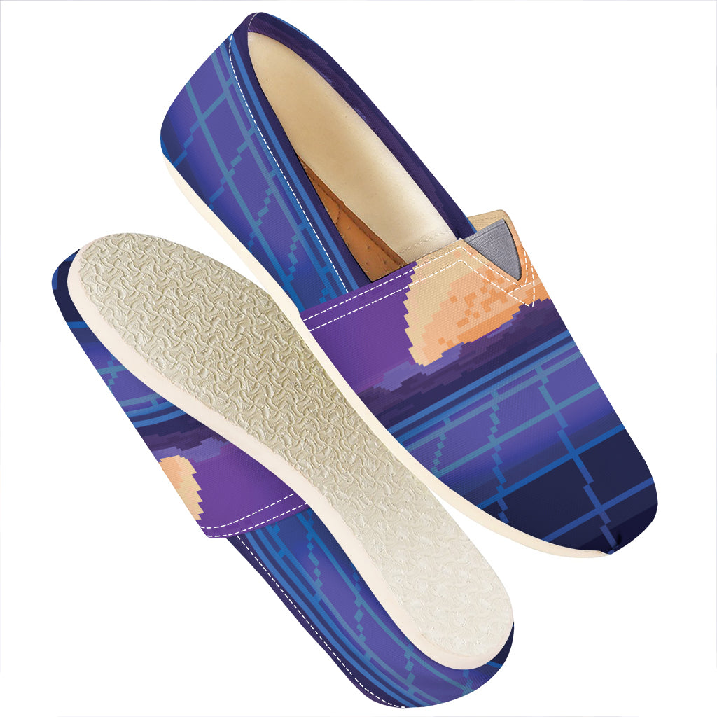 8-Bit Pixel Digital Landscape Print Casual Shoes