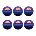 8-Bit Pixel Digital Landscape Print Coaster Set