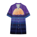 8-Bit Pixel Digital Landscape Print Cotton Hawaiian Shirt