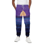 8-Bit Pixel Digital Landscape Print Cotton Pants