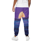 8-Bit Pixel Digital Landscape Print Cotton Pants