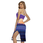 8-Bit Pixel Digital Landscape Print Cross Back Cami Dress