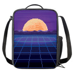 8-Bit Pixel Digital Landscape Print Crossbody Lunch Bag