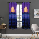 8-Bit Pixel Digital Landscape Print Curtain