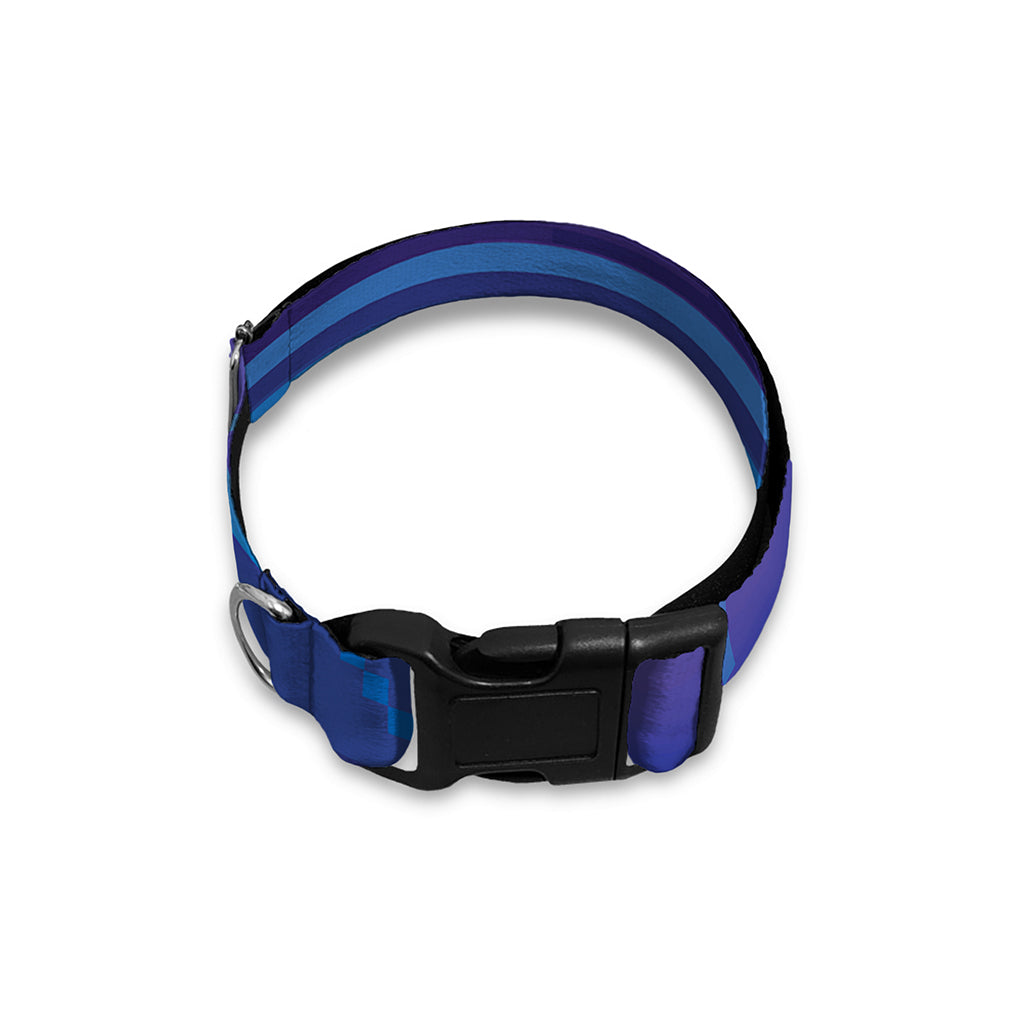 8-Bit Pixel Digital Landscape Print Dog Collar