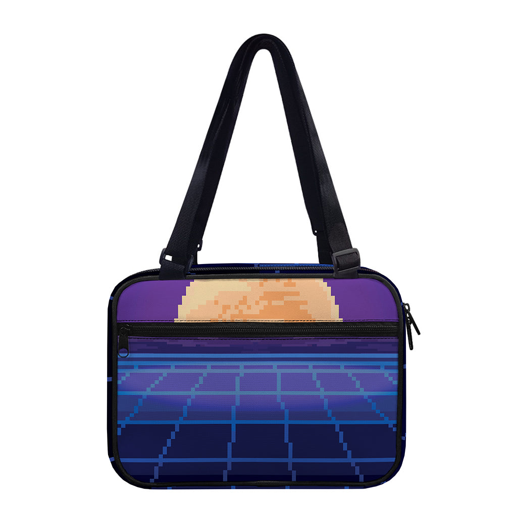 8-Bit Pixel Digital Landscape Print Double Strap Bible Bag