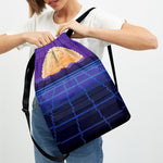 8-Bit Pixel Digital Landscape Print Drawstring Backpack