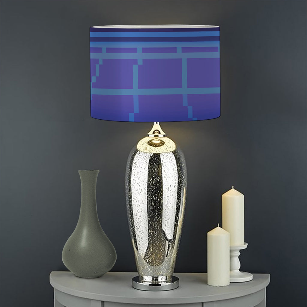 8-Bit Pixel Digital Landscape Print Drum Lamp Shade