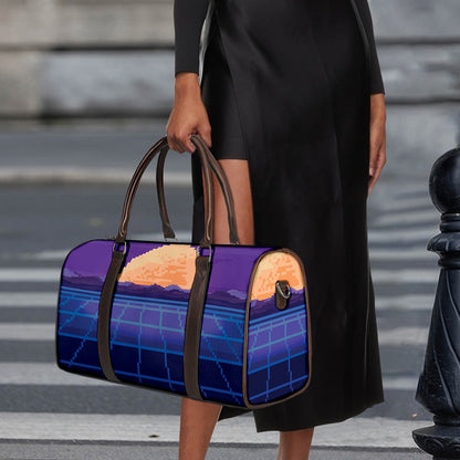8-Bit Pixel Digital Landscape Print Duffle Bag