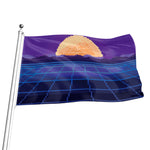 8-Bit Pixel Digital Landscape Print Flag