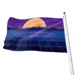 8-Bit Pixel Digital Landscape Print Flag