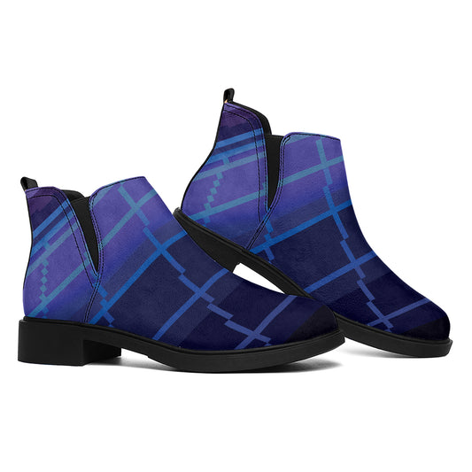 8-Bit Pixel Digital Landscape Print Flat Ankle Boots