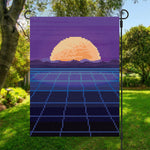 8-Bit Pixel Digital Landscape Print Garden Flag