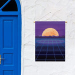 8-Bit Pixel Digital Landscape Print Garden Flag