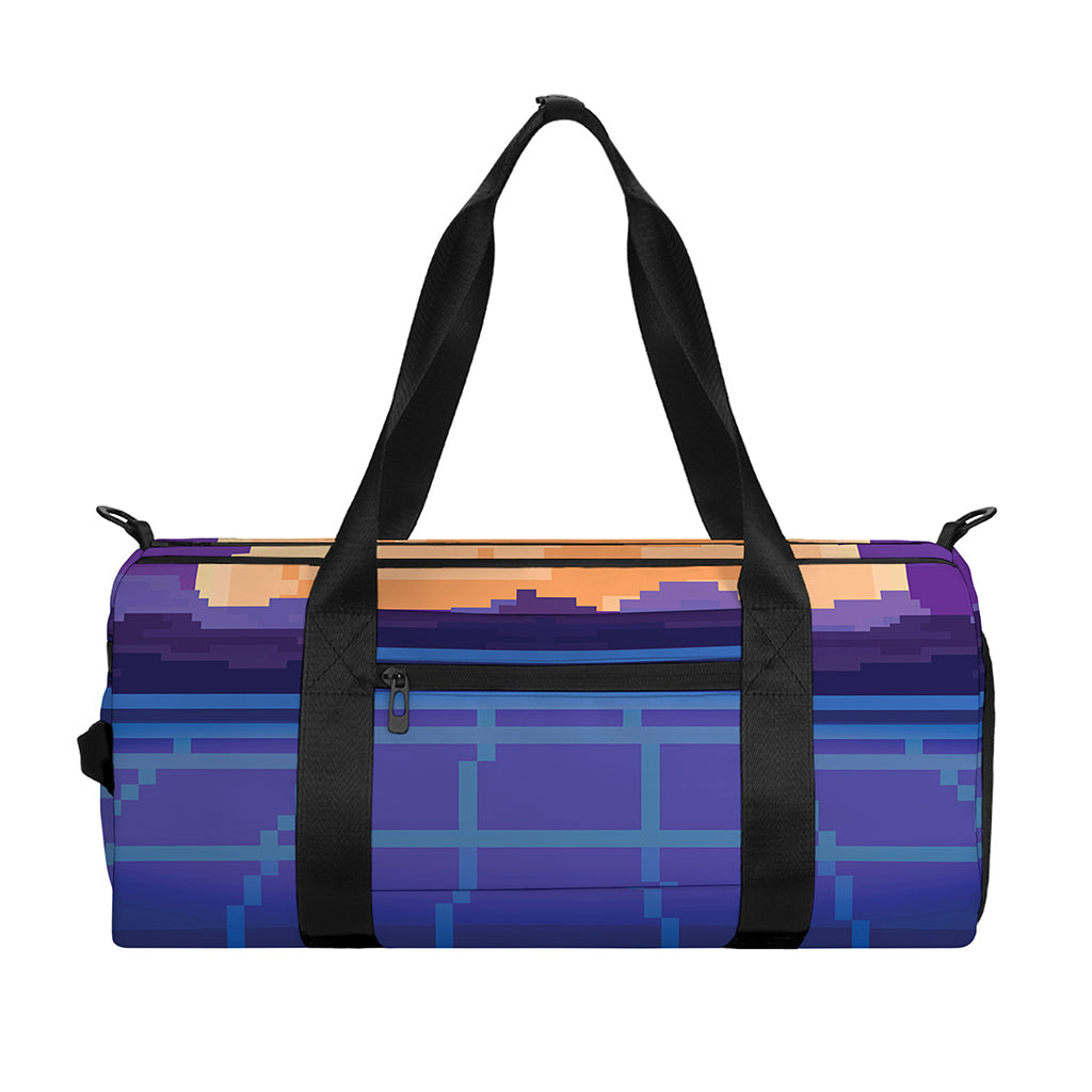 8-Bit Pixel Digital Landscape Print Gym Bag