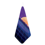 8-Bit Pixel Digital Landscape Print Hand Towel