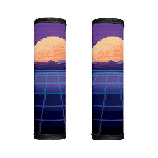 8-Bit Pixel Digital Landscape Print Handle Covers
