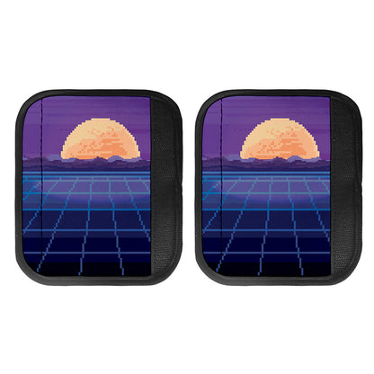 8-Bit Pixel Digital Landscape Print Handle Covers