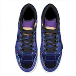 8-Bit Pixel Digital Landscape Print High Top Leather Sneakers