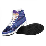 8-Bit Pixel Digital Landscape Print High Top Leather Sneakers