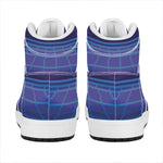 8-Bit Pixel Digital Landscape Print High Top Leather Sneakers