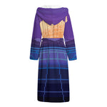 8-Bit Pixel Digital Landscape Print Hooded Bathrobe