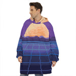 8-Bit Pixel Digital Landscape Print Hoodie Blanket