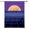 8-Bit Pixel Digital Landscape Print House Flag