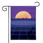 8-Bit Pixel Digital Landscape Print House Flag
