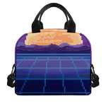 8-Bit Pixel Digital Landscape Print Insulated Lunch Bag