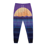 8-Bit Pixel Digital Landscape Print Jogger Pants