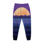 8-Bit Pixel Digital Landscape Print Jogger Pants