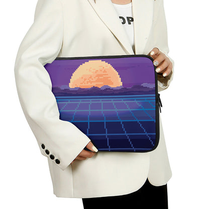 8-Bit Pixel Digital Landscape Print Laptop Sleeve