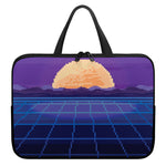 8-Bit Pixel Digital Landscape Print Laptop Sleeve With Handle
