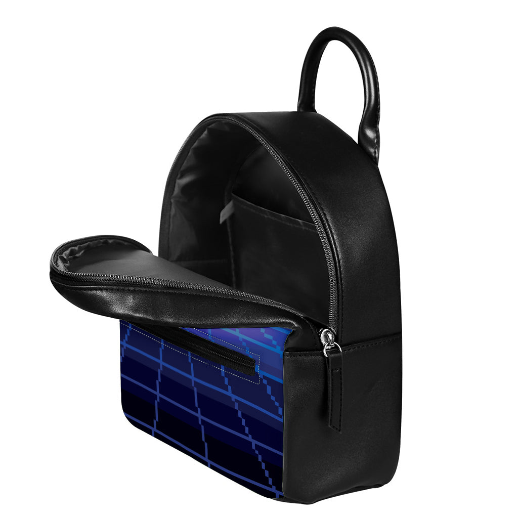 8-Bit Pixel Digital Landscape Print Leather Backpack