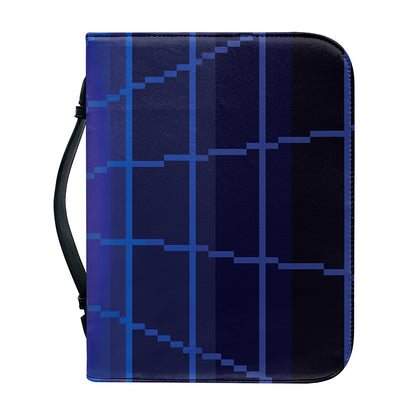 8-Bit Pixel Digital Landscape Print Leather Bible Cover