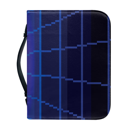 8-Bit Pixel Digital Landscape Print Leather Bible Cover