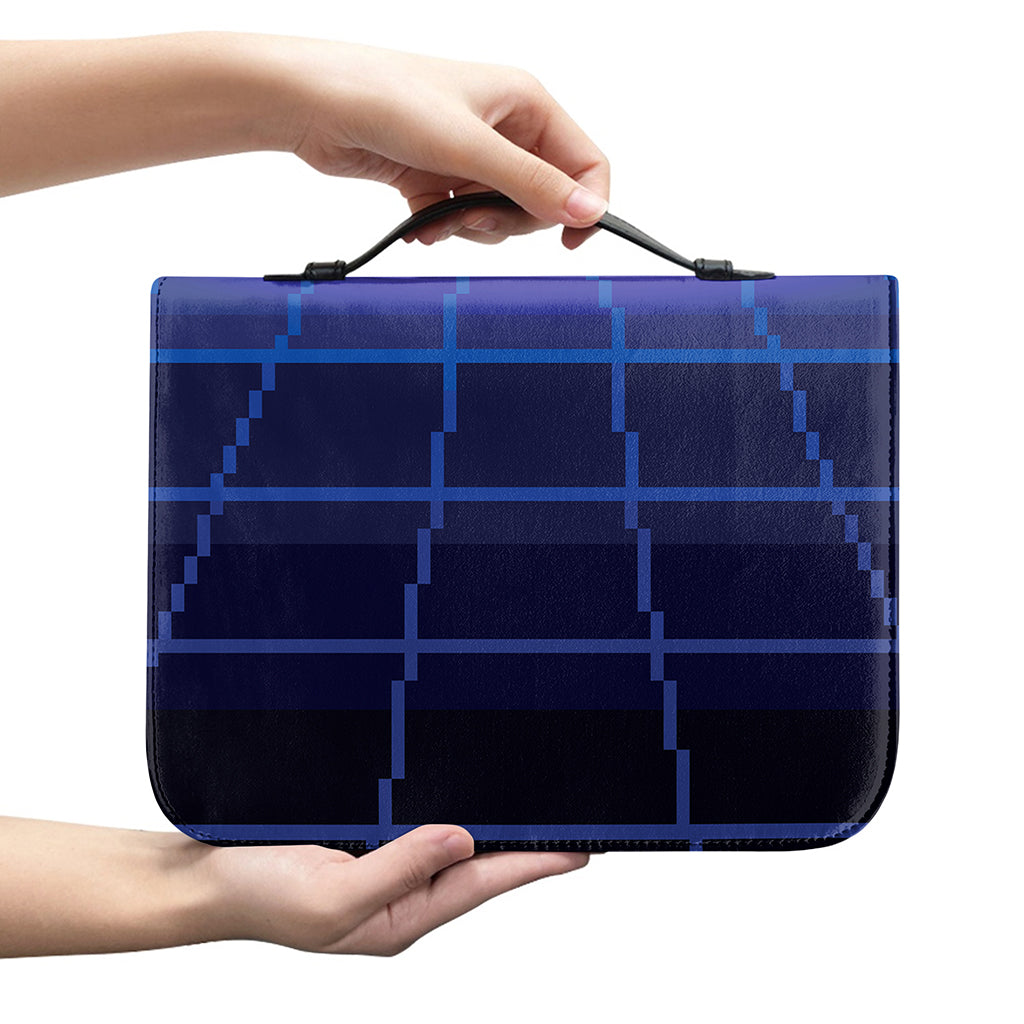 8-Bit Pixel Digital Landscape Print Leather Bible Cover
